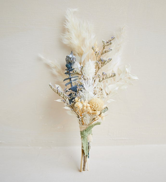 Ivory Dried Flower Boutonnière