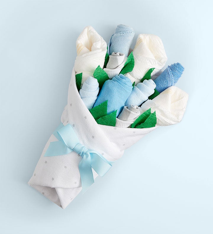 Baby Blossom® Layette Bouquets   Pink, Blue, or Yellow