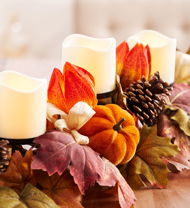 Velvet Pumpkin Centerpiece