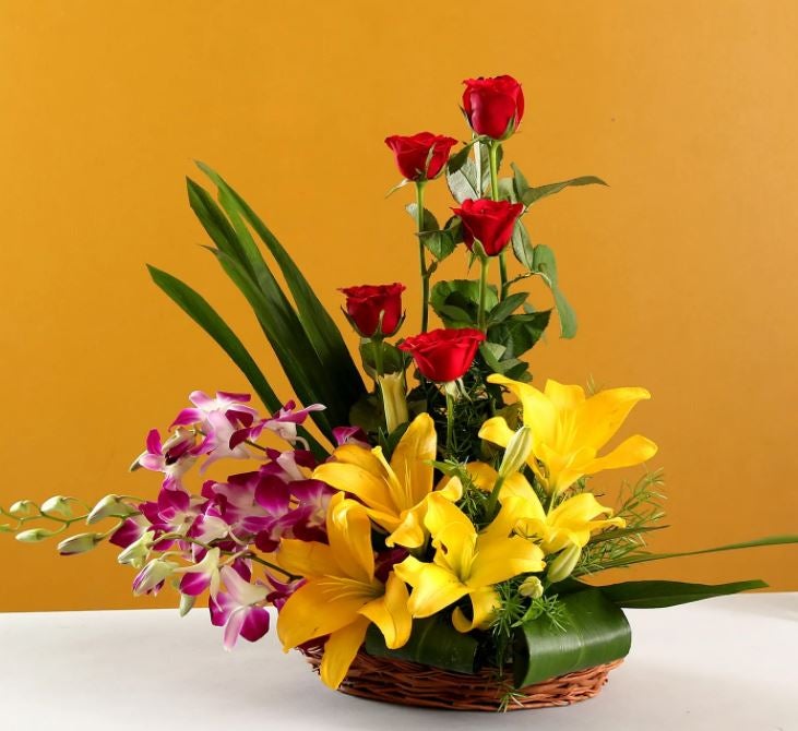 Colourful Blooms Basket