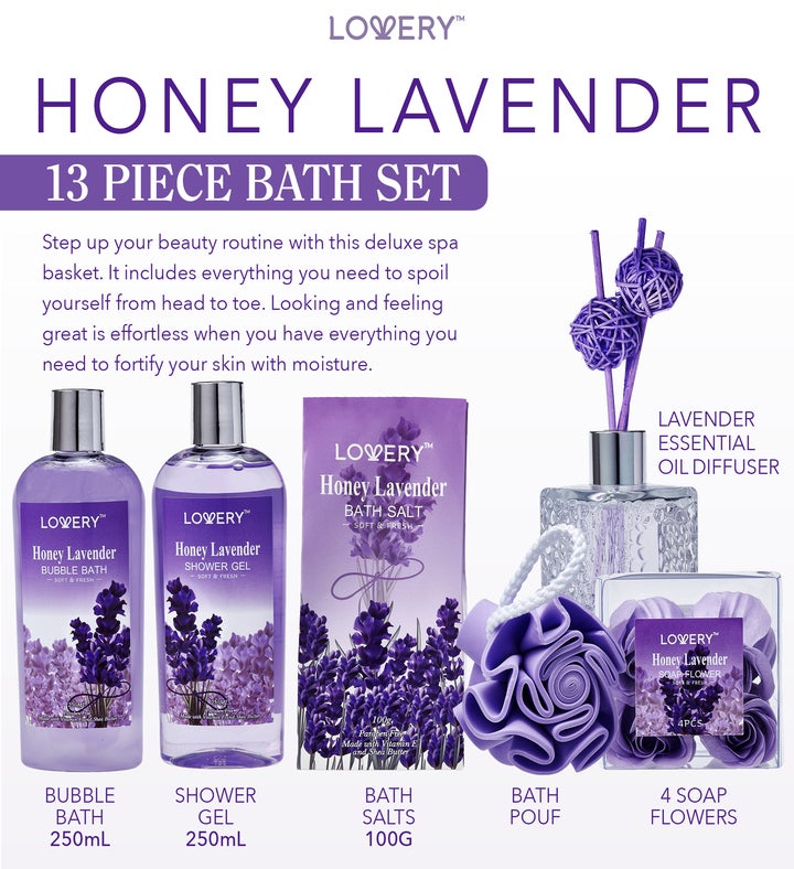 Honey Lavender Home Bath Gift Set