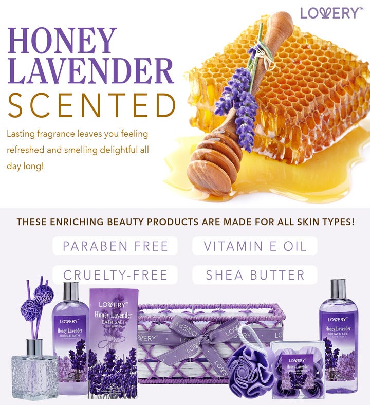 Honey Lavender Home Bath Gift Set