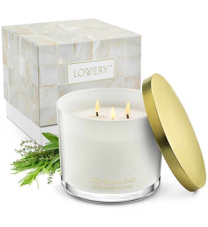 White Tea And Sage Candle Gift Set