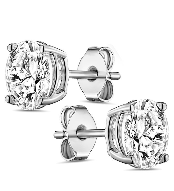 Sterling Silver Solitaire Cz Earring with Spa Set