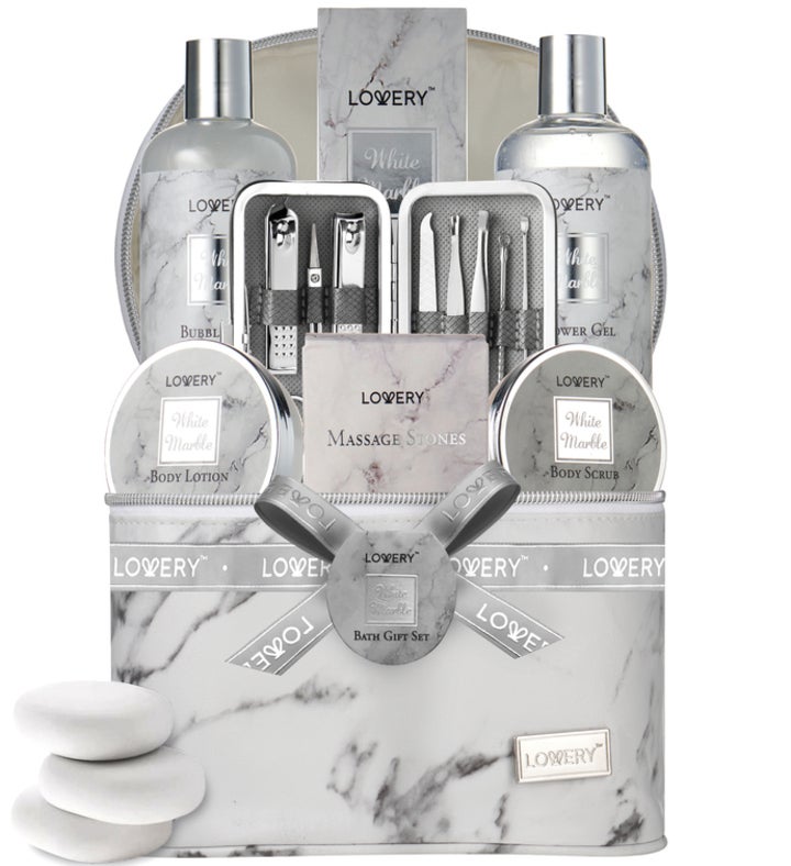 White Marble Scented Massage Kit   19pc