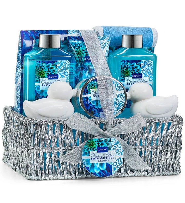 Home Spa Gift Basket - Ocean Bliss Scent - 9pc