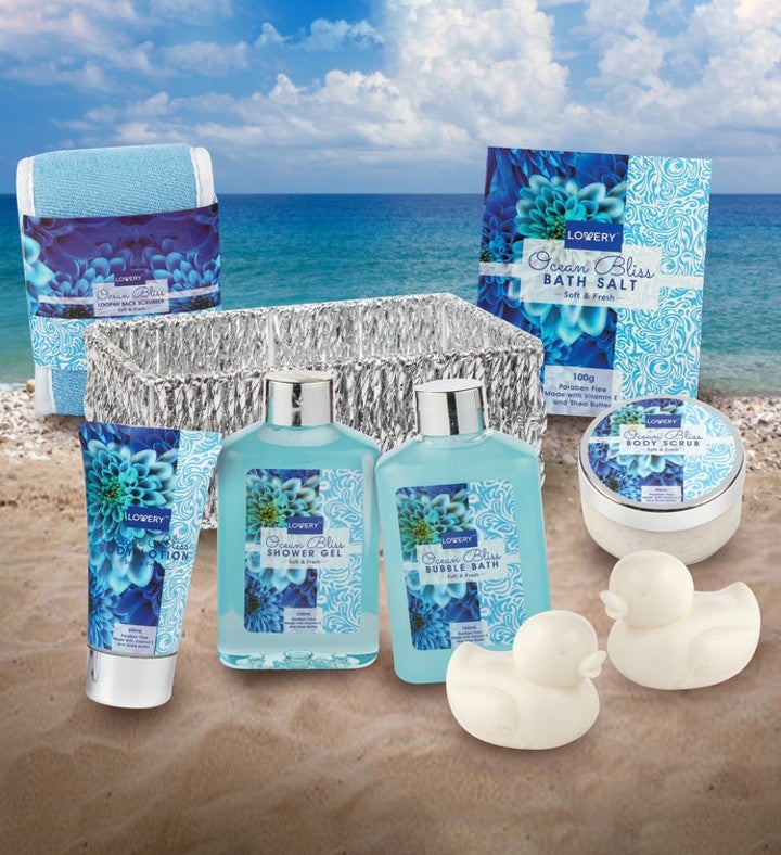Home Spa Gift Basket   Ocean Bliss Scent   9pc