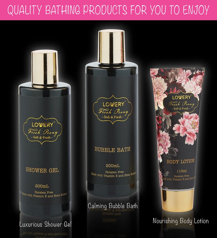 Fresh Peony Spa Set - 10pc Self-Care Gift Bag