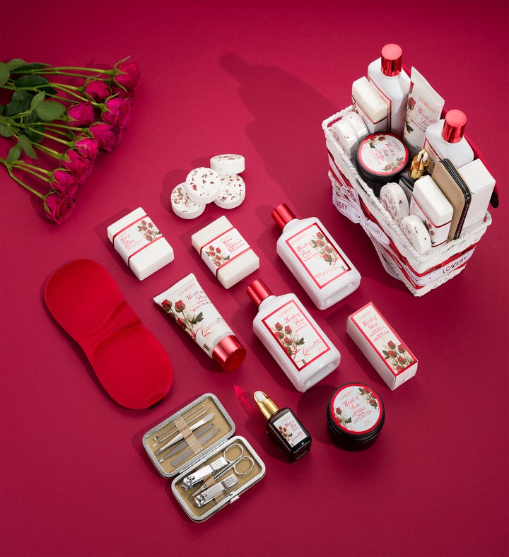 Red Rose Spa Basket - 35Pc Bath and Body Set
