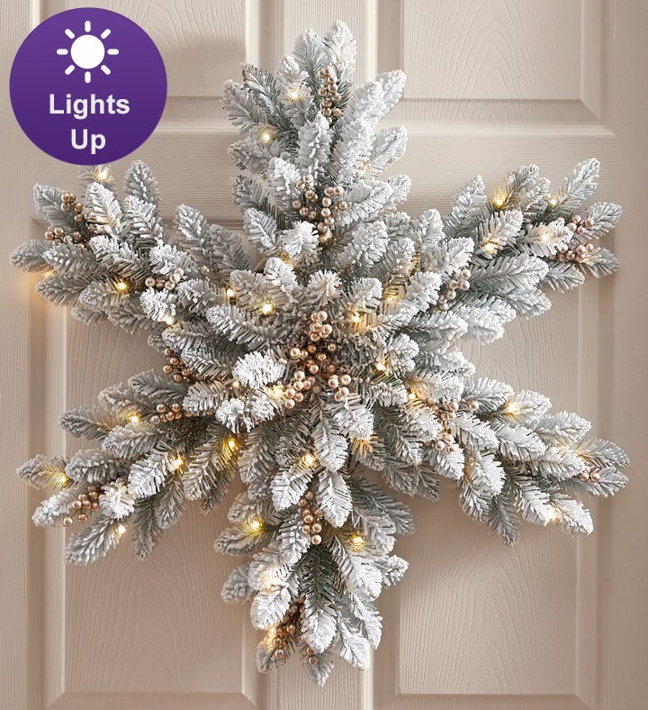 Snowflake Spectacular Door Décor with Lights   32”