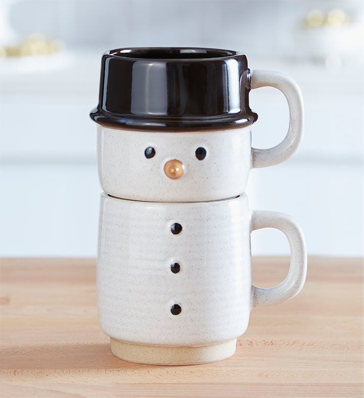 Snowman Mug Set with Hot Cocoa Bombs