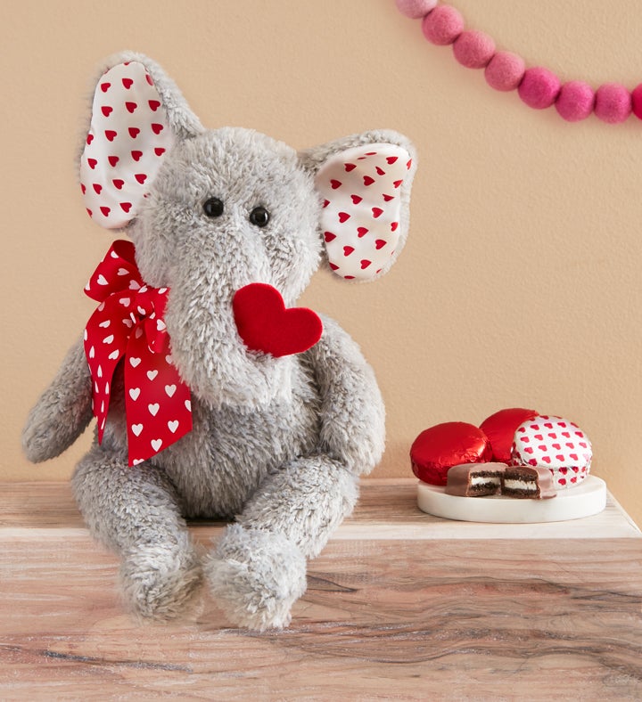 valentine's day elephant stuffed animal