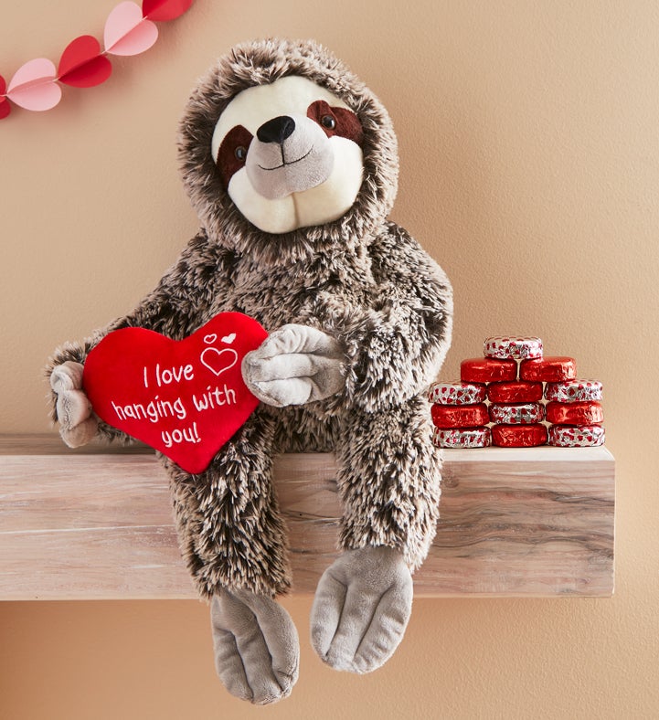 valentine sloth stuffed animal