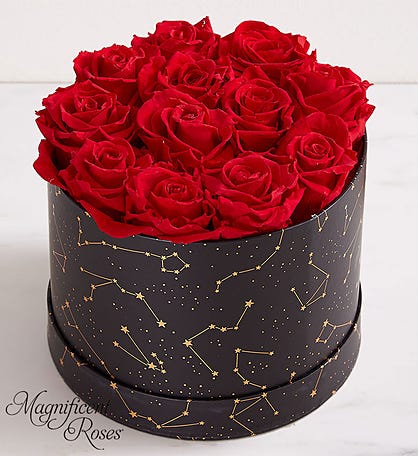Magnificent Rosesâ„¢ Preserved Gold Ribbon Roses from 1-800