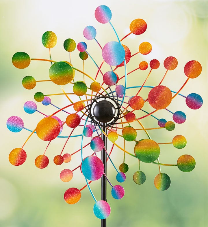 Confetti Rainbow Garden Wind Spinner 42”