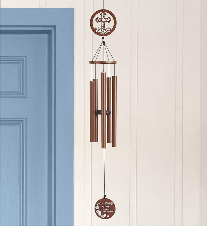 Amazing Grace Cross Windchime   45"