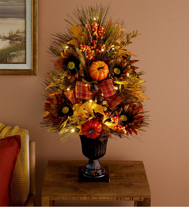 Autumn Foliage Tree With Lights   26"