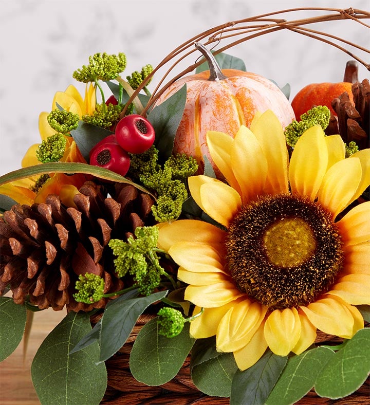 Wild Sunflower and Pumpkin Centerpiece