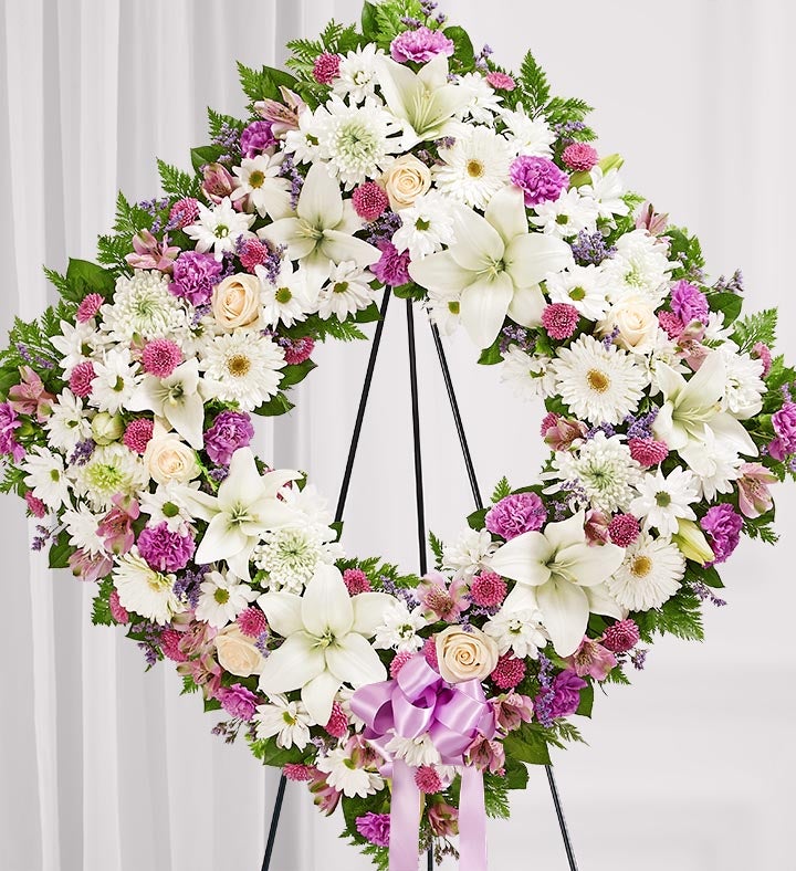 Sentimental Solace Wreath™ - Lavender & White