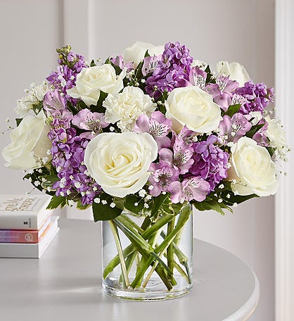 Conversation Roses Happy Birthday 24 Stems with Pink Vase by 1-800 Flowers