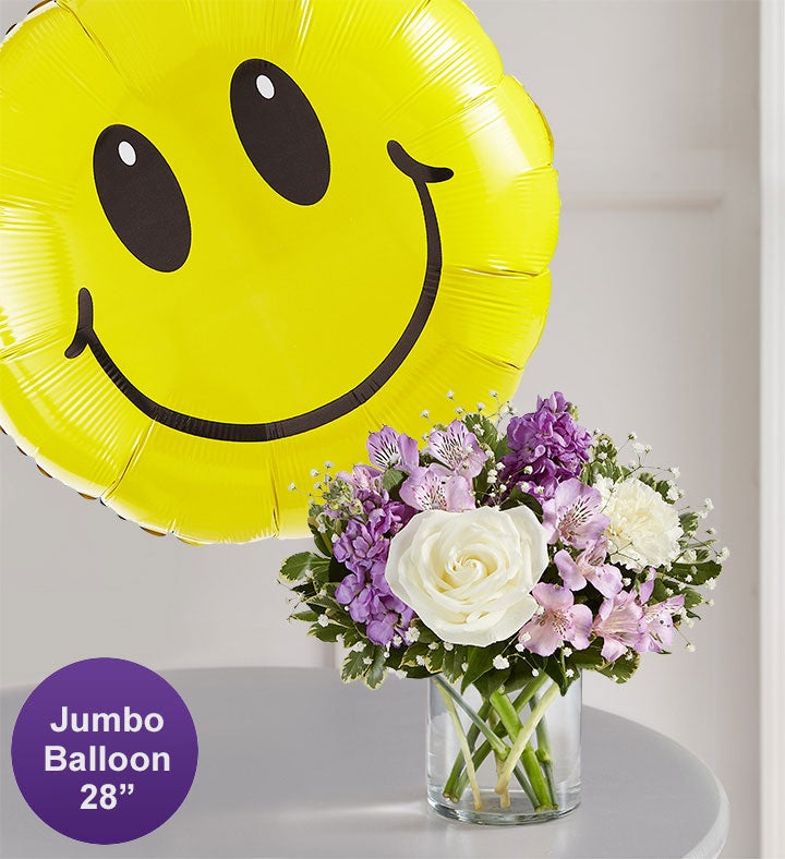 Lovely Lavender Medley™ with Jumbo Smile Balloon