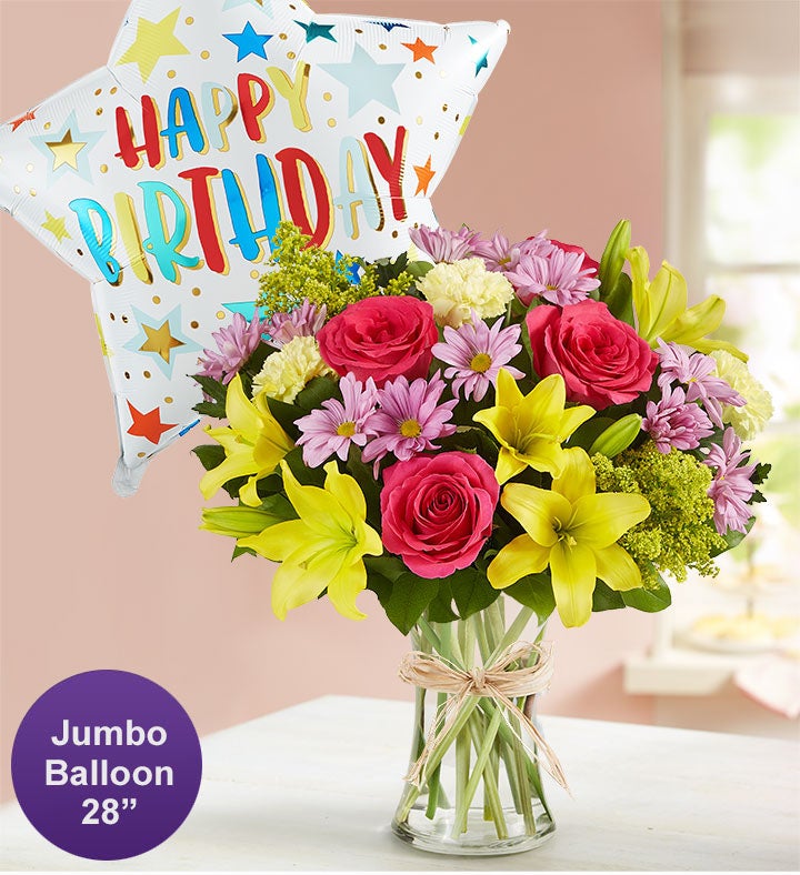 Fields of Europe® for Spring with Jumbo Birthday Balloon