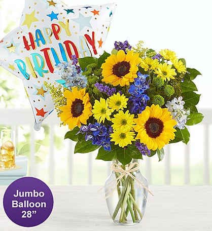 Fields of Europe® Summer with Jumbo Birthday Balloon
