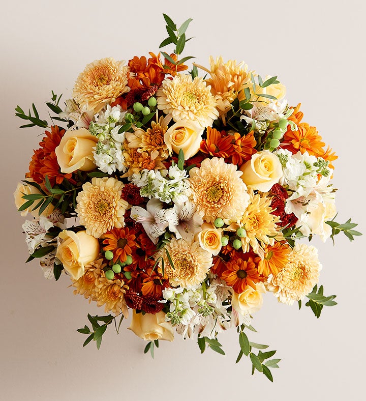 Fall Rose & Peruvian Lily Bouquet