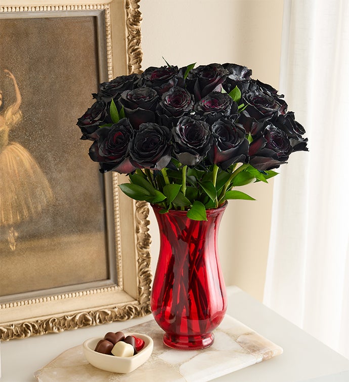 New Moon Black Roses™ with Chocolate