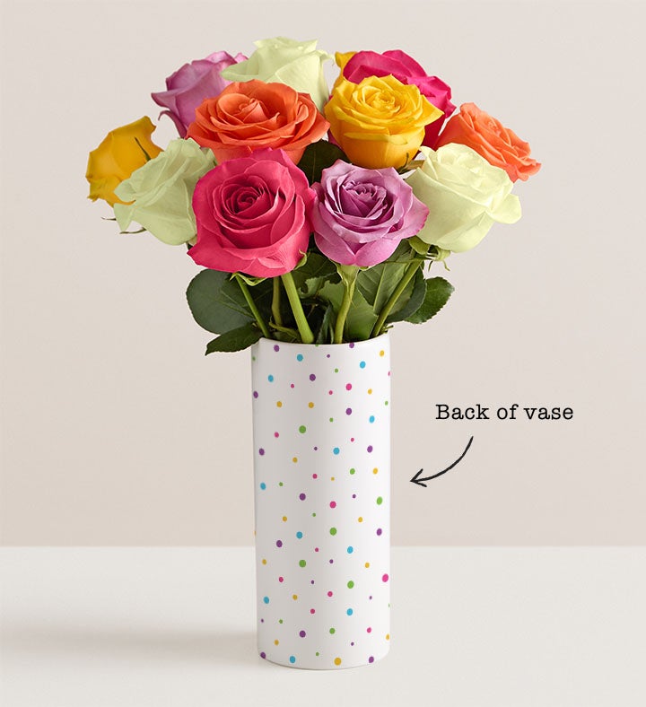 Happy Birthday Bouquet with Personalized Vase