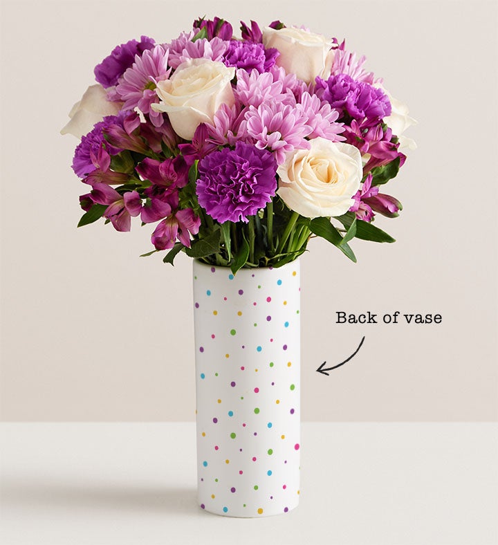 Happy Birthday Bouquet with Personalized Vase