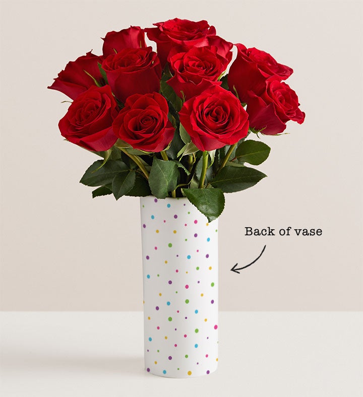 Happy Birthday Bouquet with Personalized Vase