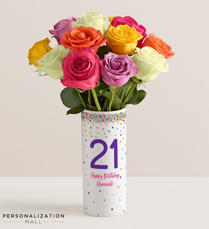 Milestone Celebrations Bouquet with Personalized Vase