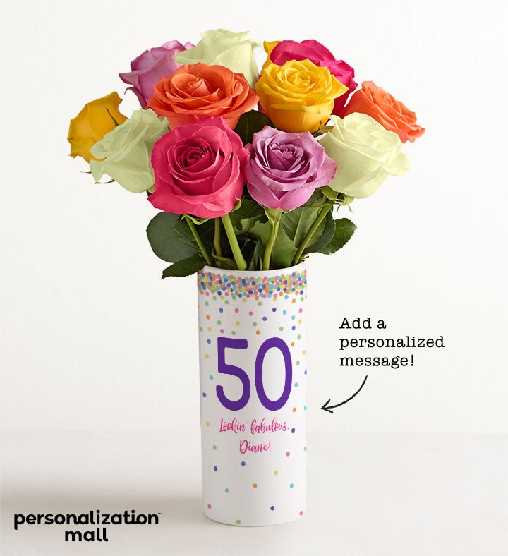 Milestone Celebrations Bouquet with Personalized Vase