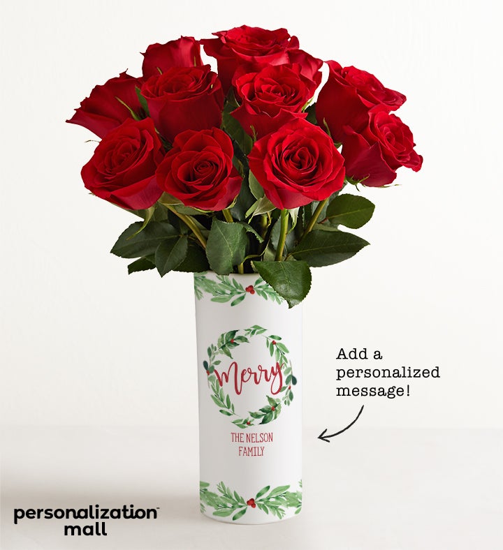 Christmas Traditions Bouquet™ with Personalized Vase