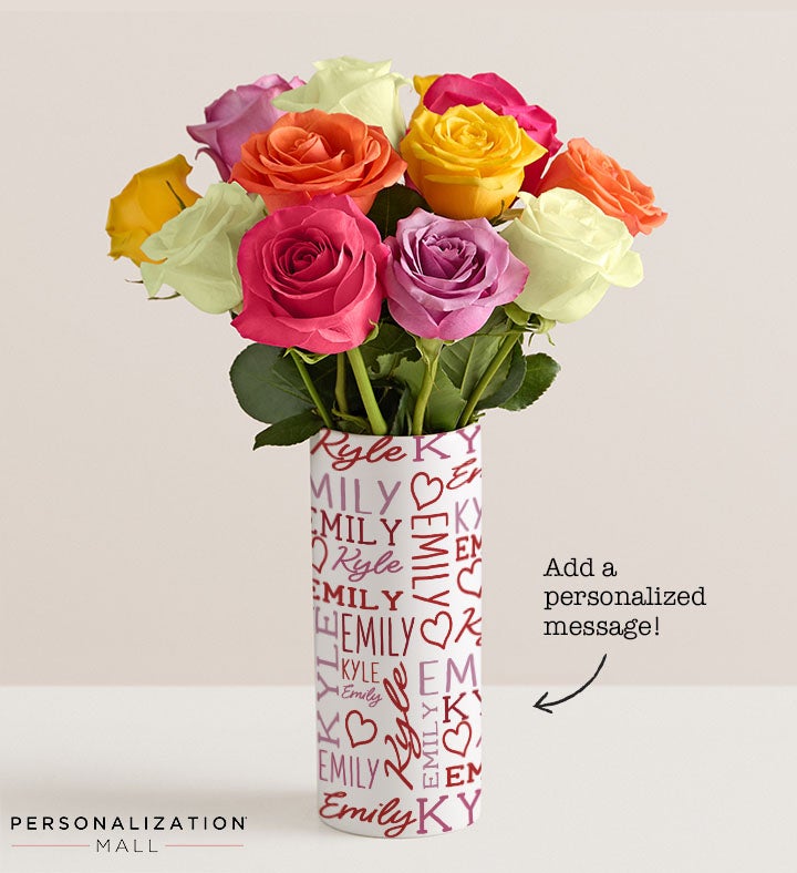 Better Together Bouquet with Personalized Vase