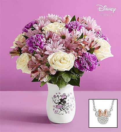 Disney Minnie Mouse Vase with Lavender Garden Bouquet