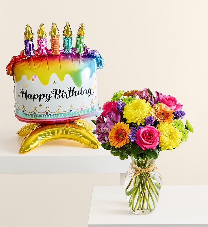 Fields of Europe® Celebration with Birthday Cake Balloon