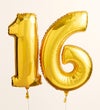 Floral Embrace™ with Number 16 Balloons