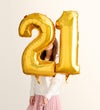 Floral Embrace™ with Number 21 Balloons