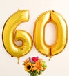 Floral Embrace™ with Number 60 Balloons