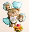 Floral Embrace™ with Feel Better Bear Balloon Bouquet