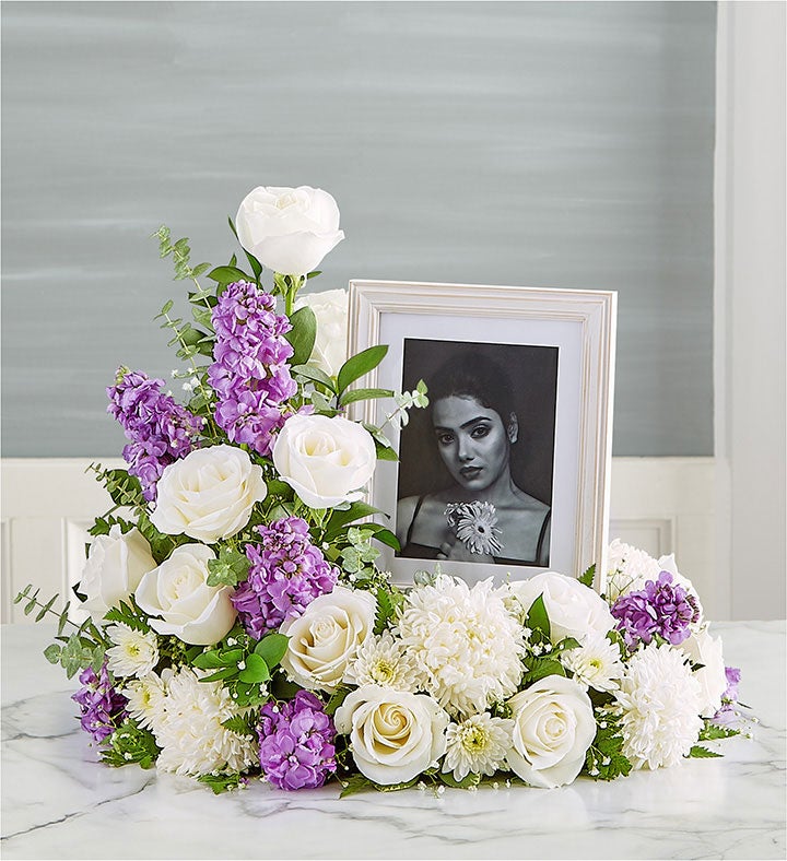 Cremation Wreath- Lavender and White