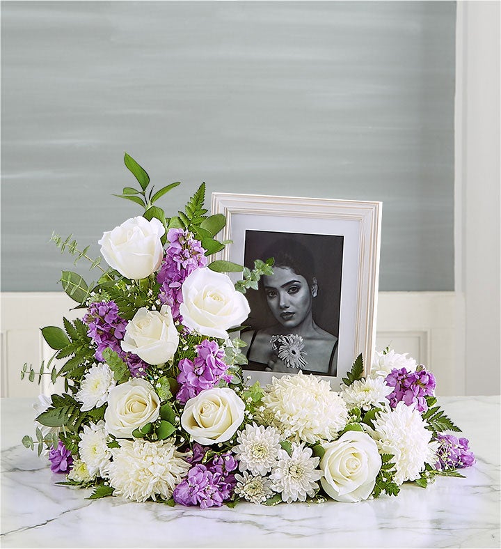 Cremation Wreath  Lavender and White