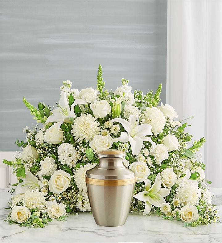 Crescent Cremation Arrangement- All White