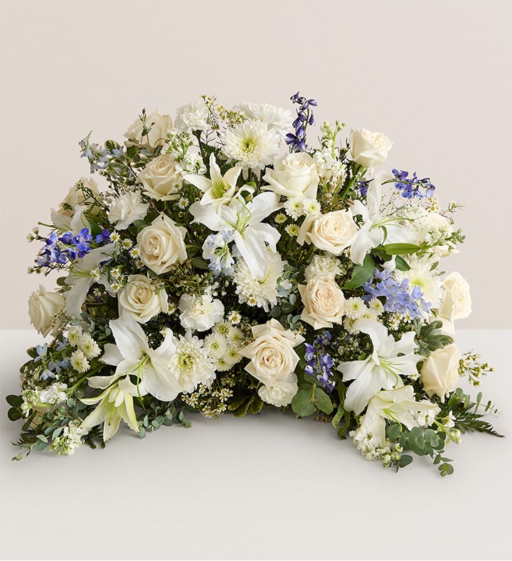 Crescent Cremation Arrangement- Blue and White