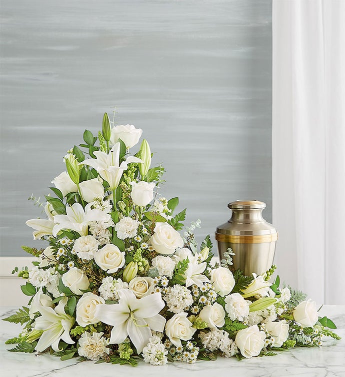 Asymetrical Cremation Arrangement  All White