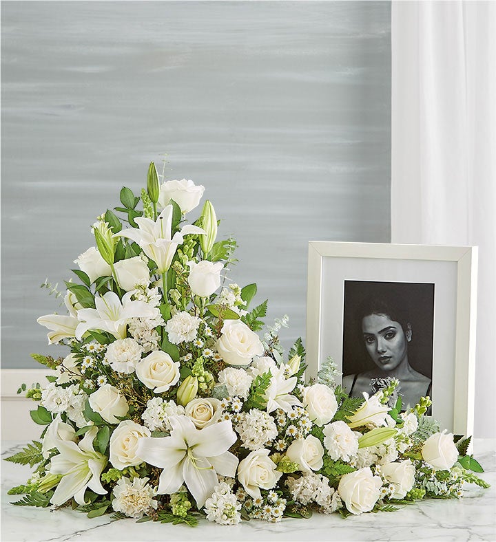 Asymetrical Cremation Arrangement  All White