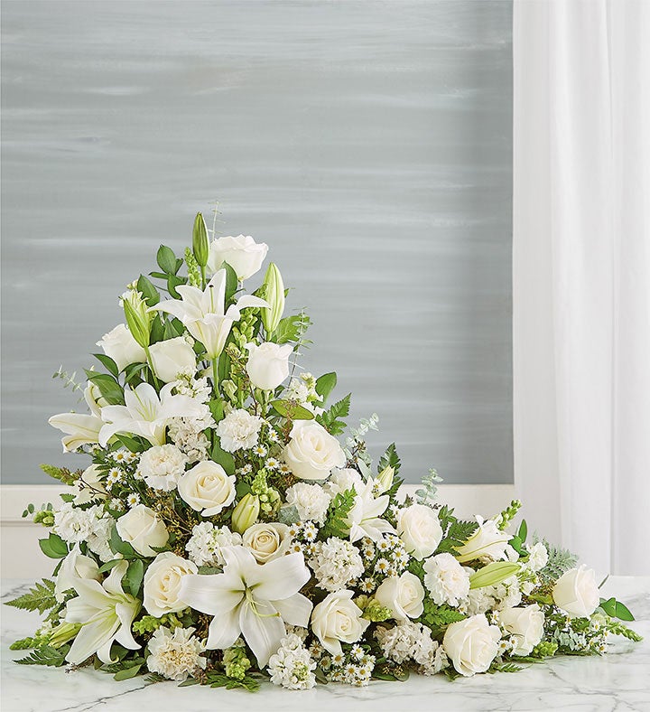 Asymetrical Cremation Arrangement  All White