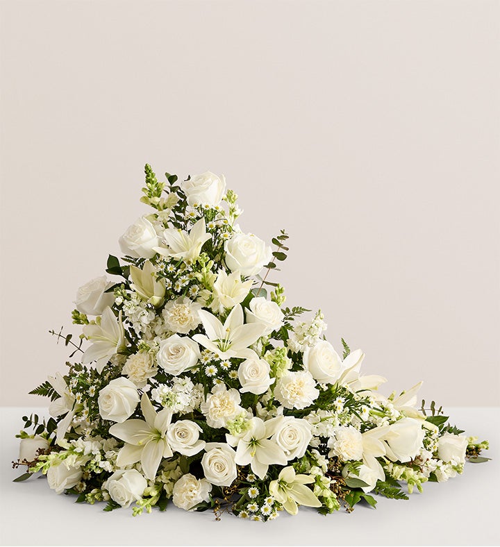 Asymetrical Cremation Arrangement  All White